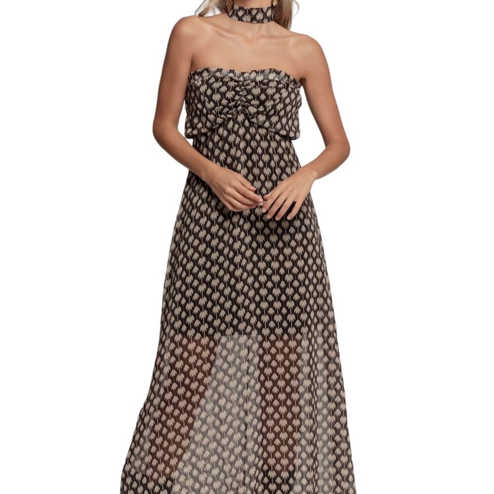 “Massima Grazia" (Made in Italy) Women's strapless long summer dress Black